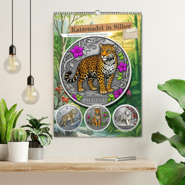 Katzenadel in Silber (CALVENDO Wandkalender 2026)