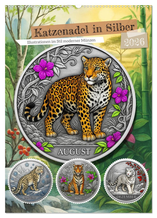 Katzenadel in Silber (CALVENDO Wandkalender 2026)