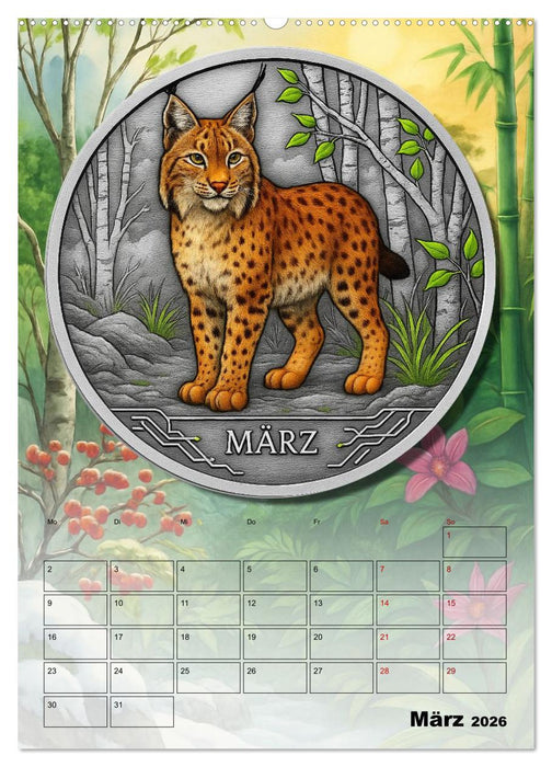 Katzenadel in Silber (CALVENDO Wandkalender 2026)