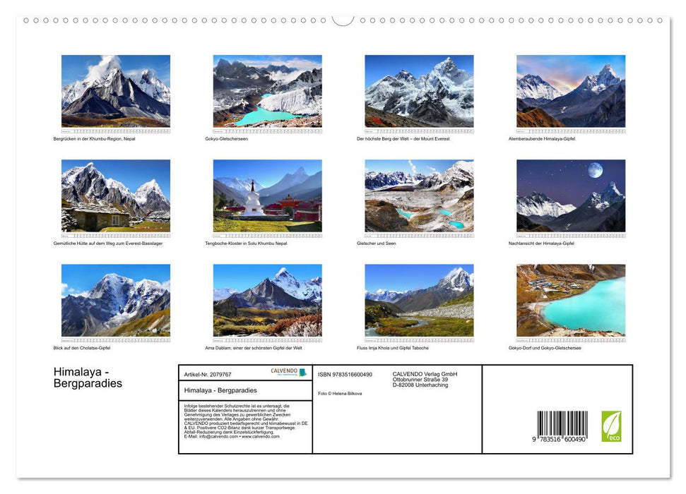 Himalaya - Bergparadies (CALVENDO Premium Wandkalender 2026)