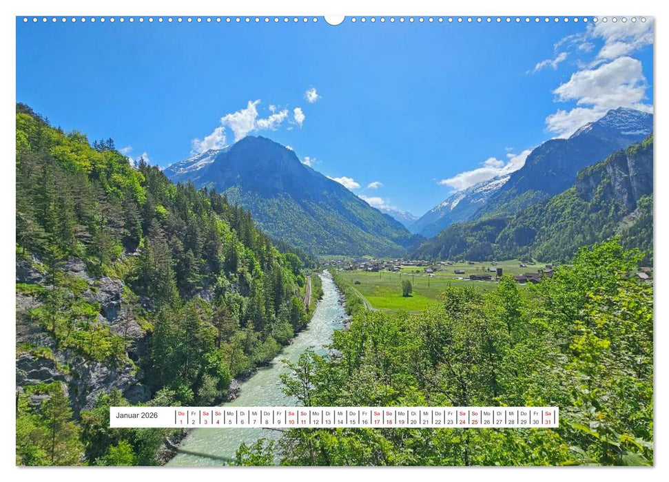 Berge und Seen der Schweiz - Mit dem Wohnmobil durch die Schweiz (CALVENDO Premium Wandkalender 2026)