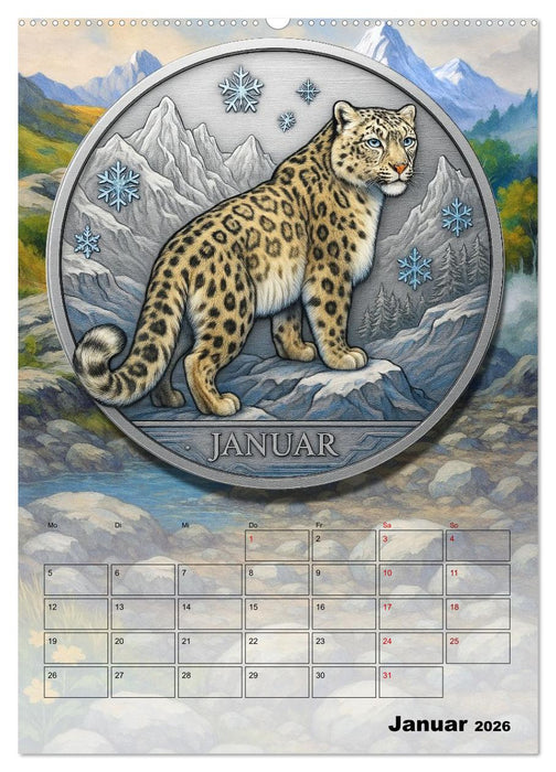 Katzenadel in Silber (CALVENDO Premium Wandkalender 2026)