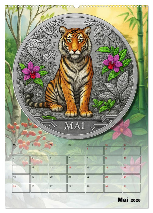 Katzenadel in Silber (CALVENDO Premium Wandkalender 2026)