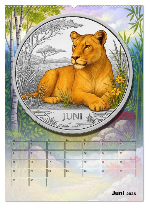 Katzenadel in Silber (CALVENDO Premium Wandkalender 2026)