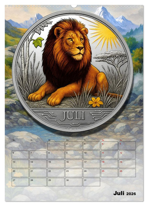 Katzenadel in Silber (CALVENDO Premium Wandkalender 2026)