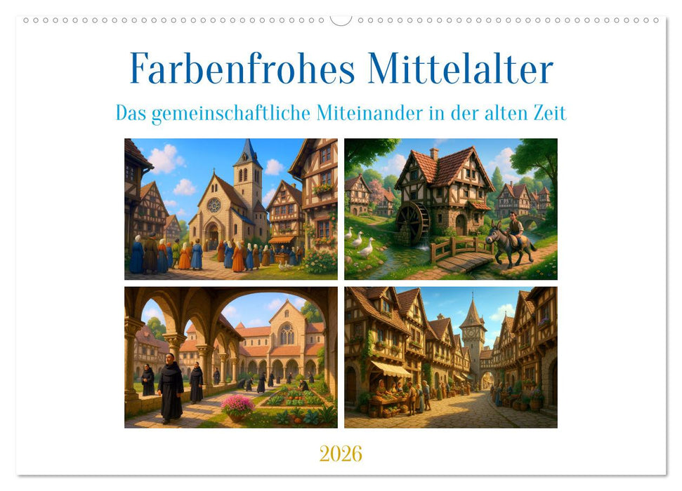 Farbenfrohes Mittelalter (CALVENDO Wandkalender 2026)