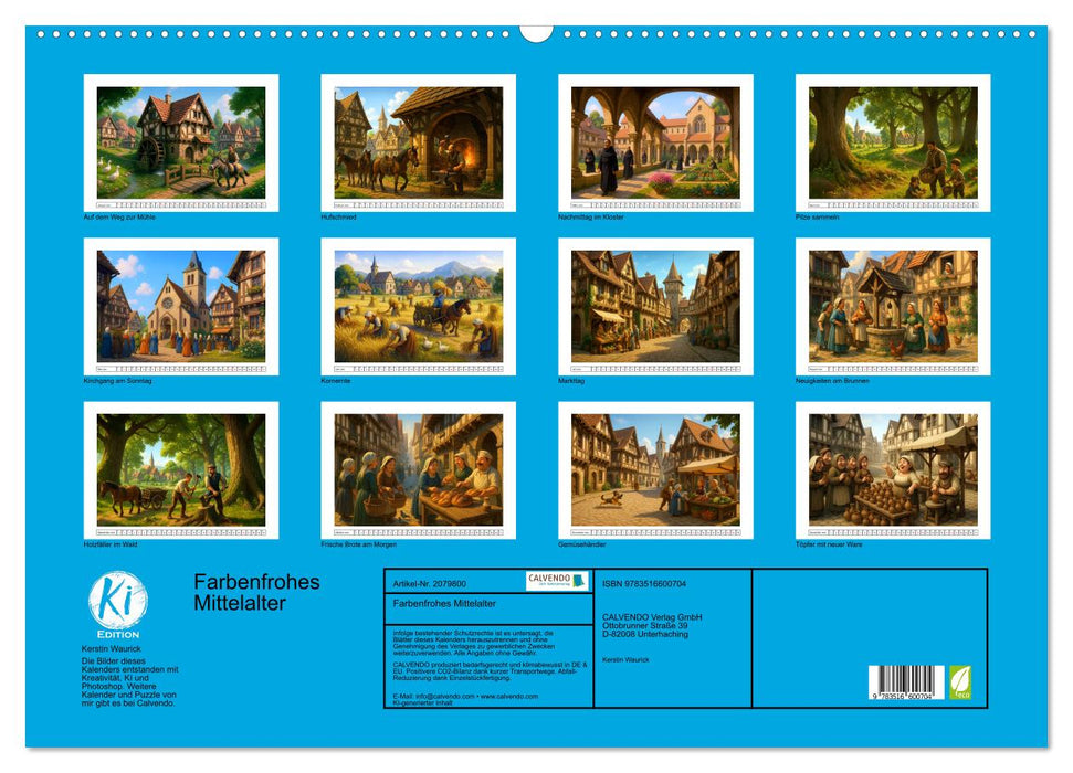Farbenfrohes Mittelalter (CALVENDO Wandkalender 2026)