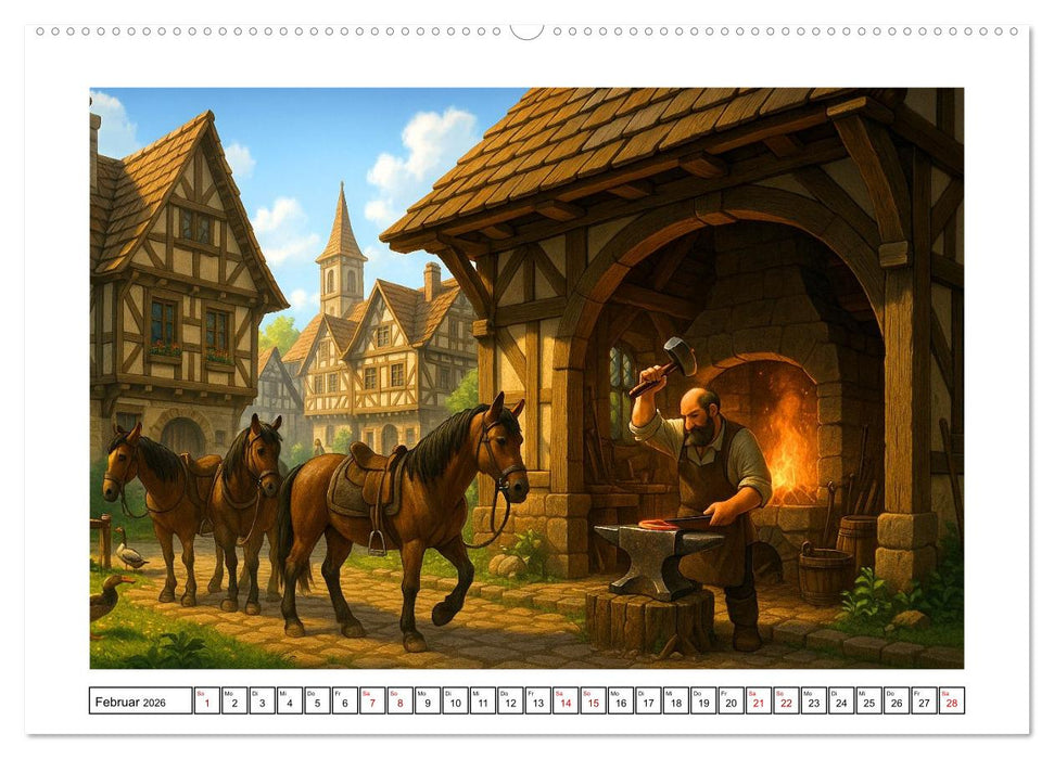 Farbenfrohes Mittelalter (CALVENDO Wandkalender 2026)