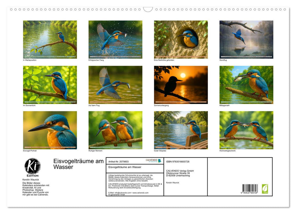 Eisvogelträume am Wasser (CALVENDO Wandkalender 2026)