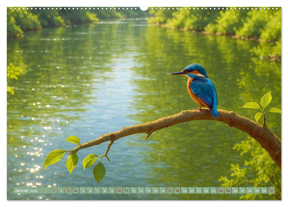 Eisvogelträume am Wasser (CALVENDO Premium Wandkalender 2026)