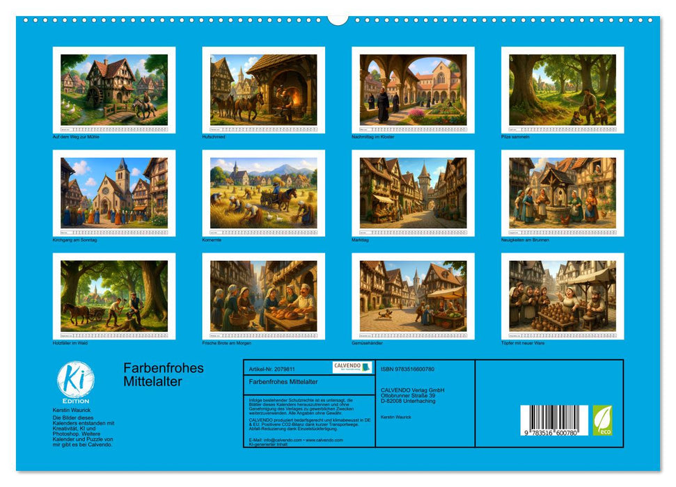 Farbenfrohes Mittelalter (CALVENDO Premium Wandkalender 2026)
