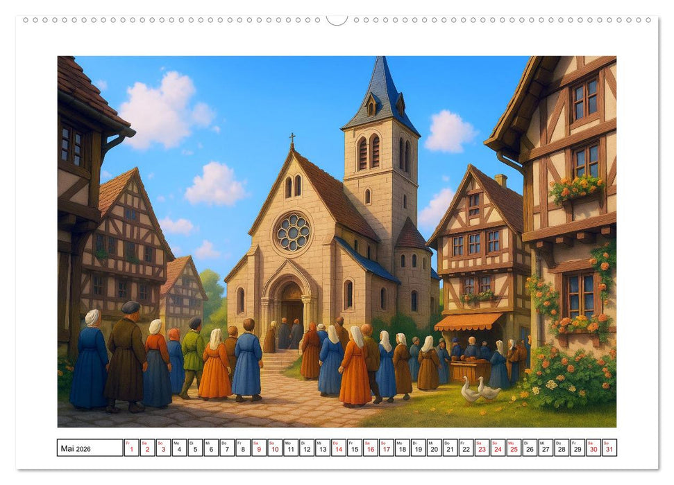 Farbenfrohes Mittelalter (CALVENDO Premium Wandkalender 2026)
