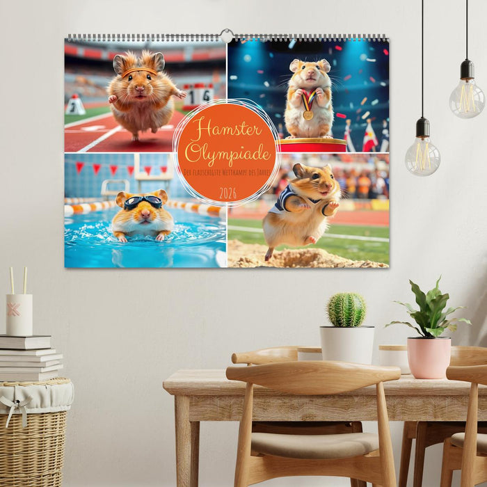 Hamster Olympiade - Der flauschigste Wettkampf des Jahres (CALVENDO Wandkalender 2026)