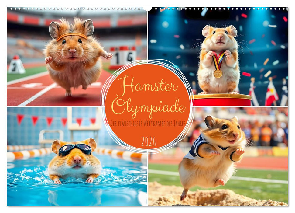 Hamster Olympiade - Der flauschigste Wettkampf des Jahres (CALVENDO Wandkalender 2026)