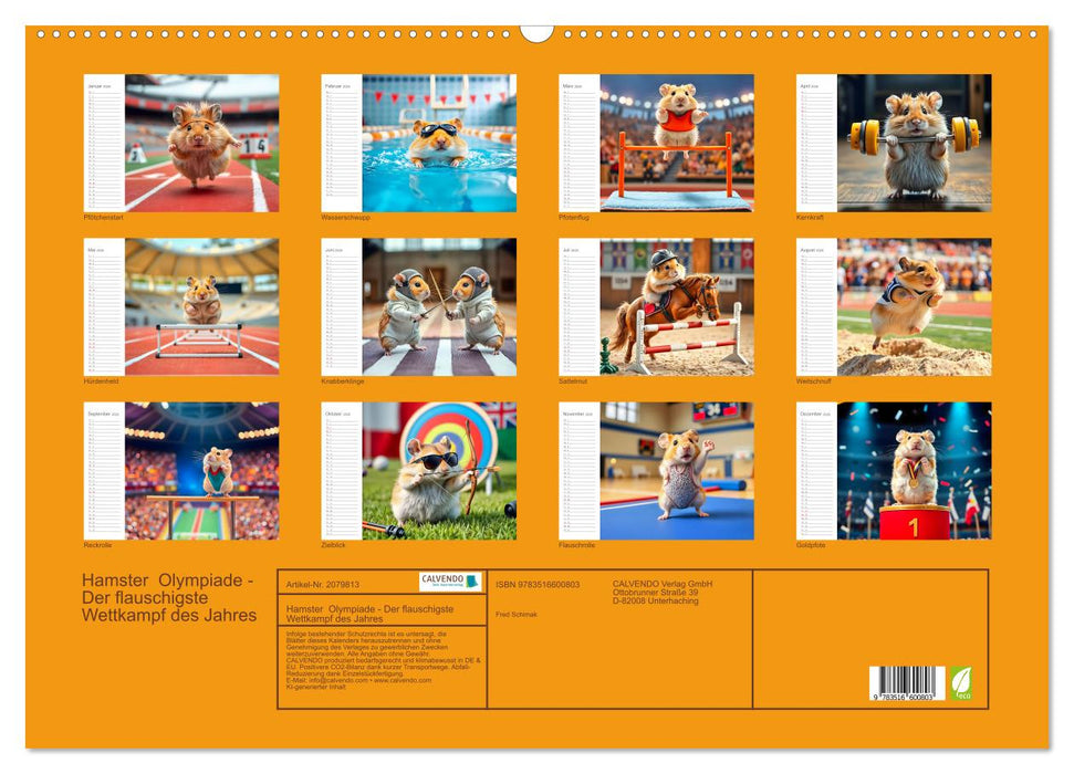 Hamster Olympiade - Der flauschigste Wettkampf des Jahres (CALVENDO Wandkalender 2026)
