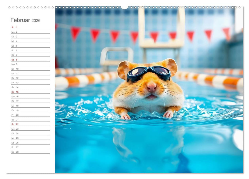 Hamster Olympiade - Der flauschigste Wettkampf des Jahres (CALVENDO Wandkalender 2026)