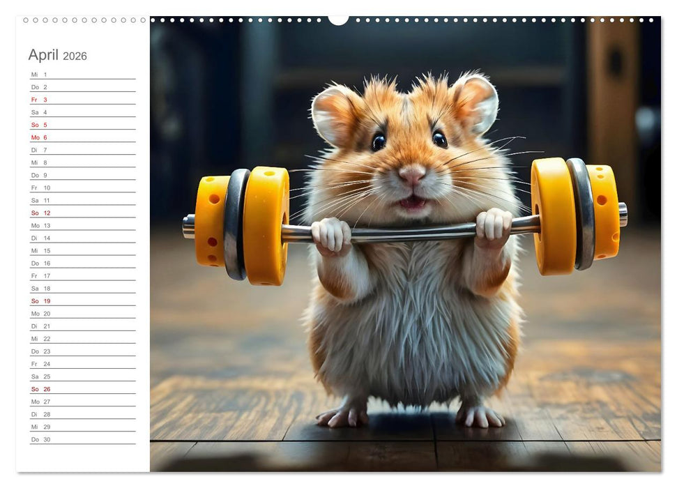 Hamster Olympiade - Der flauschigste Wettkampf des Jahres (CALVENDO Wandkalender 2026)