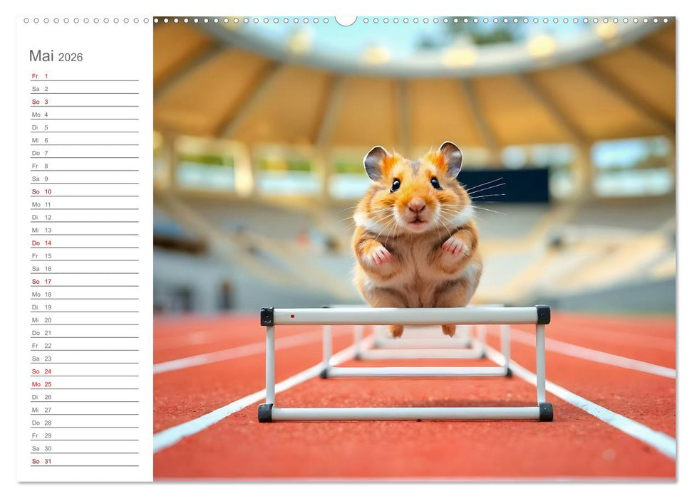 Hamster Olympiade - Der flauschigste Wettkampf des Jahres (CALVENDO Wandkalender 2026)
