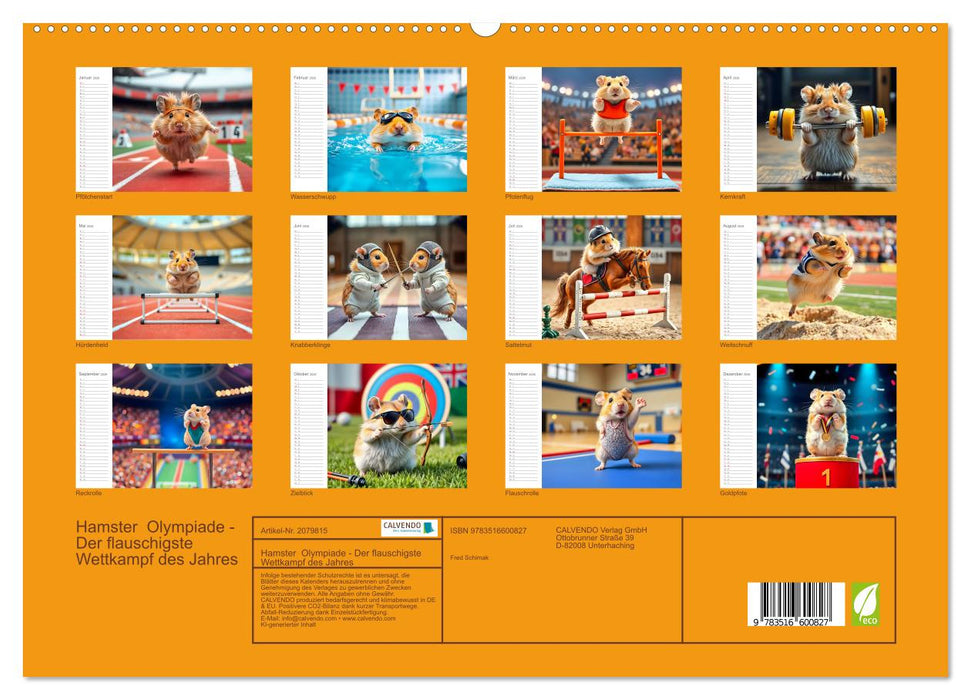 Hamster Olympiade - Der flauschigste Wettkampf des Jahres (CALVENDO Premium Wandkalender 2026)