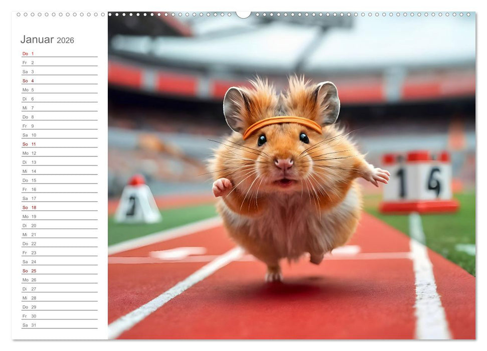 Hamster Olympiade - Der flauschigste Wettkampf des Jahres (CALVENDO Premium Wandkalender 2026)