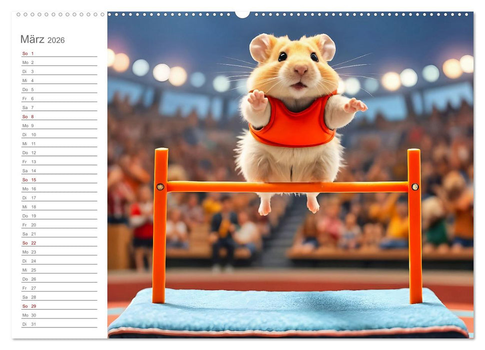 Hamster Olympiade - Der flauschigste Wettkampf des Jahres (CALVENDO Premium Wandkalender 2026)
