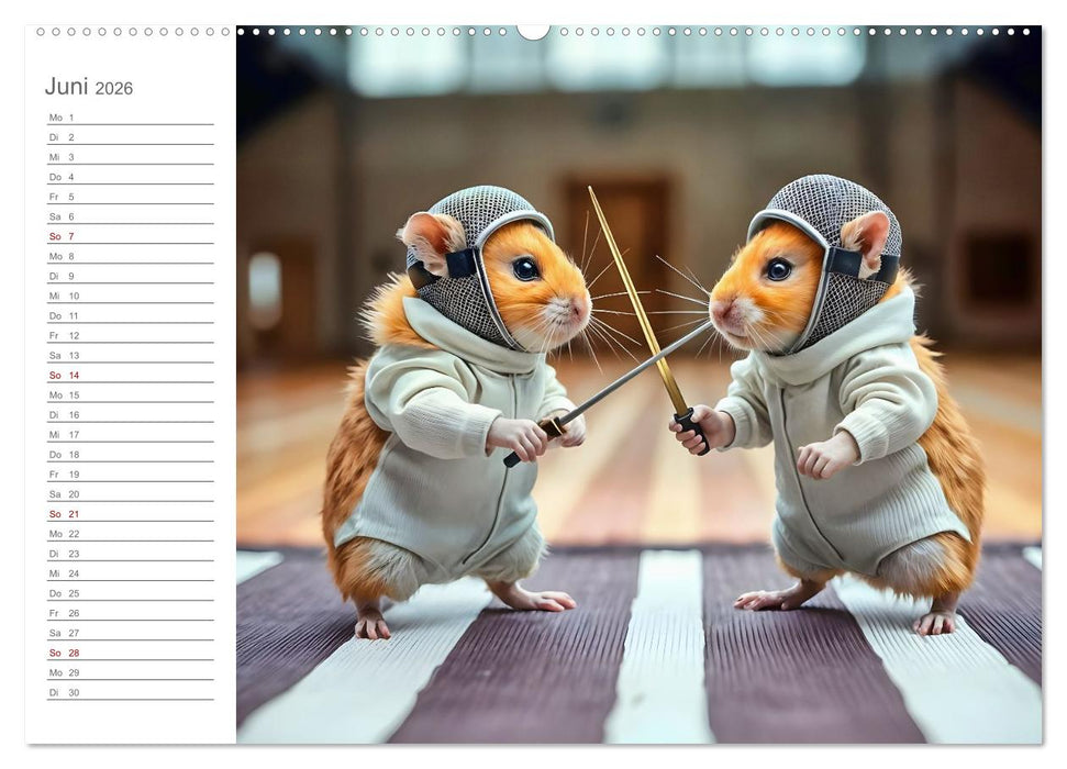 Hamster Olympiade - Der flauschigste Wettkampf des Jahres (CALVENDO Premium Wandkalender 2026)