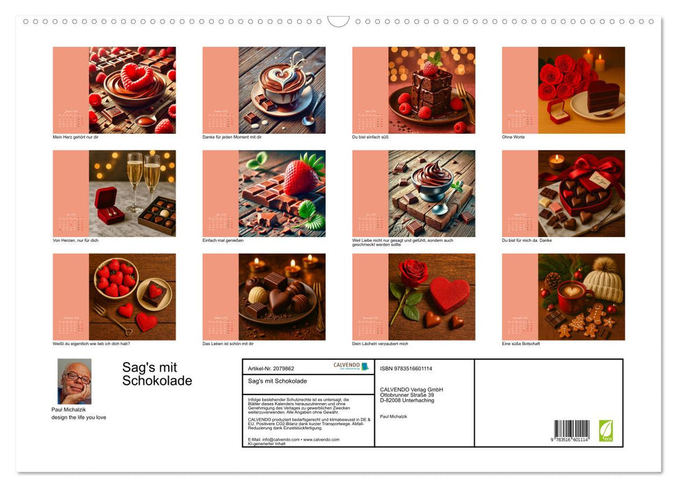 Sag's mit Schokolade (CALVENDO Wandkalender 2026)