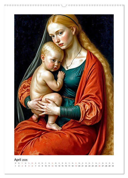 Marienbilder der Renaissance neu interpretiert (CALVENDO Premium Wandkalender 2026)