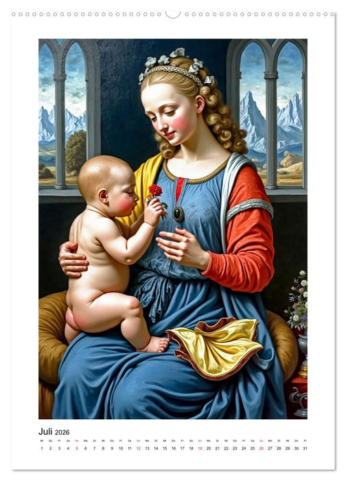 Marienbilder der Renaissance neu interpretiert (CALVENDO Premium Wandkalender 2026)
