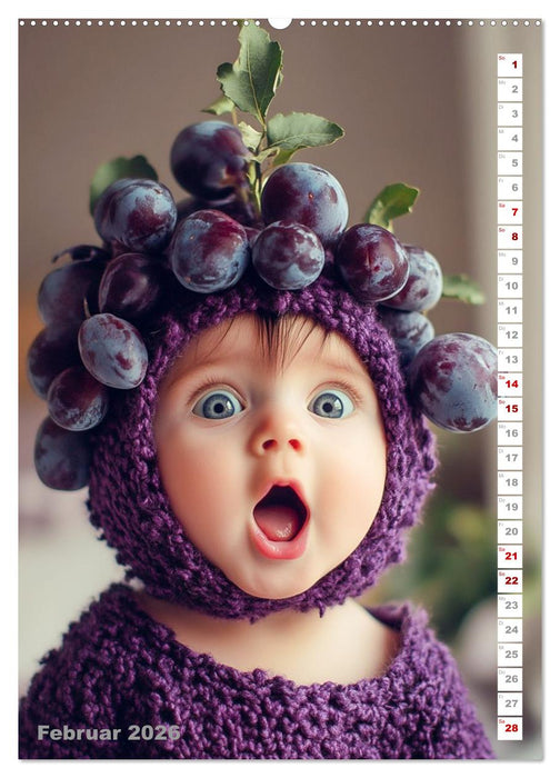 Babys in Bestform - Lustige Früchtchen (CALVENDO Premium Wandkalender 2026)