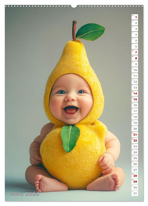 Babys in Bestform - Lustige Früchtchen (CALVENDO Premium Wandkalender 2026)