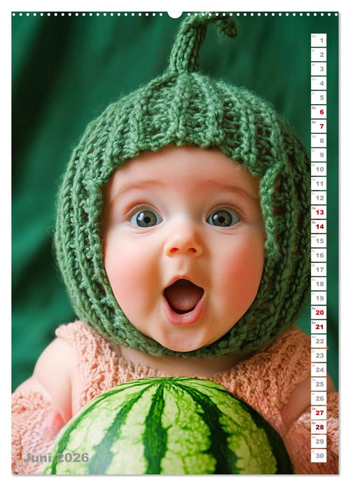 Babys in Bestform - Lustige Früchtchen (CALVENDO Premium Wandkalender 2026)