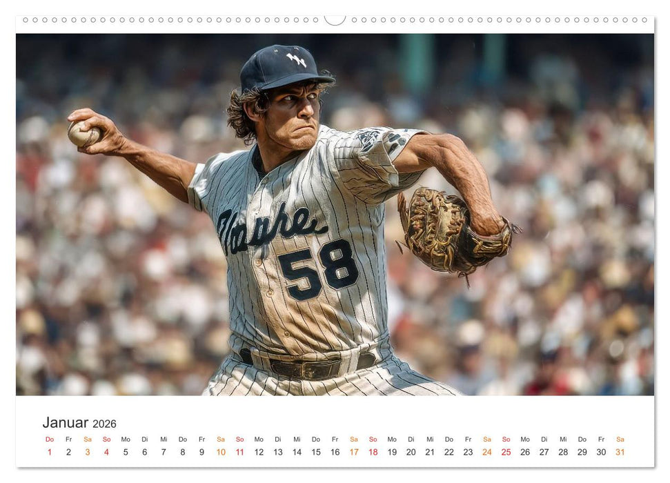 Power Baseball (CALVENDO Premium Wandkalender 2026)