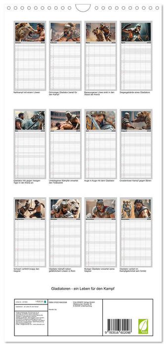 Gladiatoren - ein Leben für den Kampf (CALVENDO Familienplaner 2026)