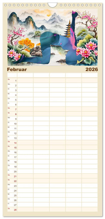 YOGA - Harmonie von Körper, Geist und Seele (CALVENDO Familienplaner 2026)