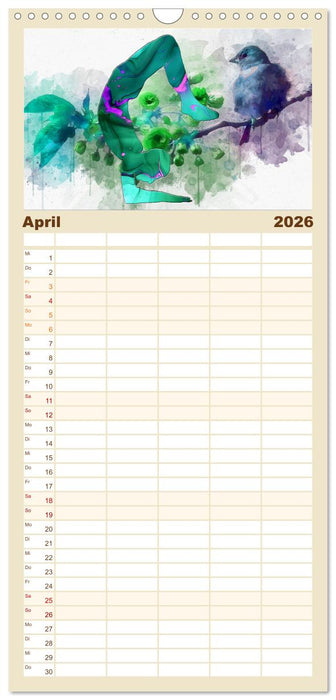 YOGA - Harmonie von Körper, Geist und Seele (CALVENDO Familienplaner 2026)