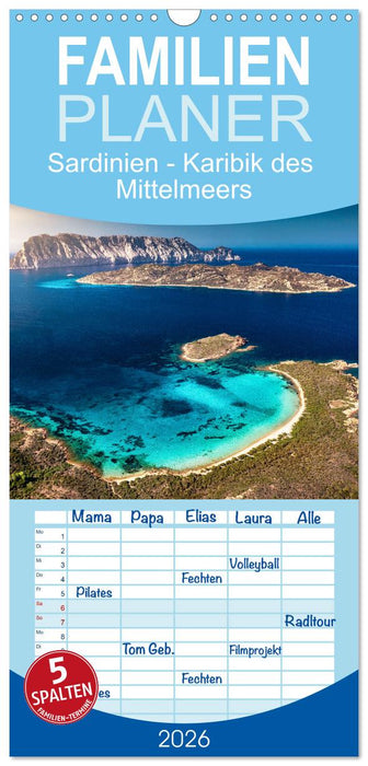 Sardinien - Karibik des Mittelmeers (CALVENDO Familienplaner 2026)