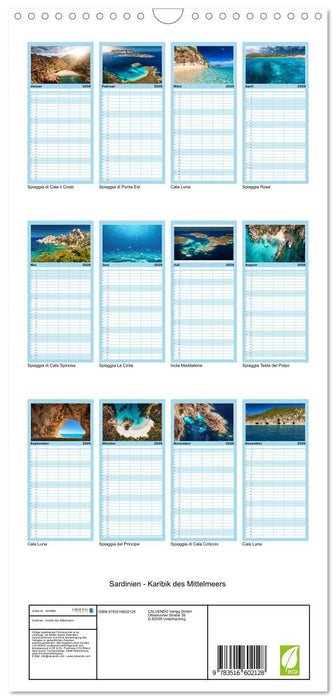 Sardinien - Karibik des Mittelmeers (CALVENDO Familienplaner 2026)
