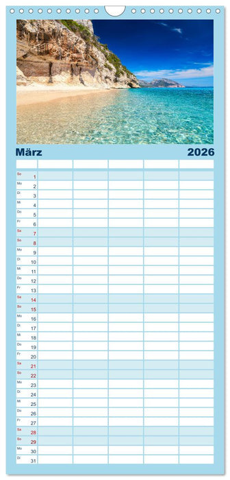 Sardinien - Karibik des Mittelmeers (CALVENDO Familienplaner 2026)