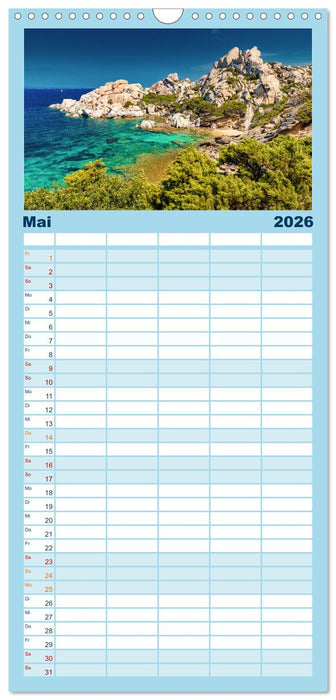 Sardinien - Karibik des Mittelmeers (CALVENDO Familienplaner 2026)