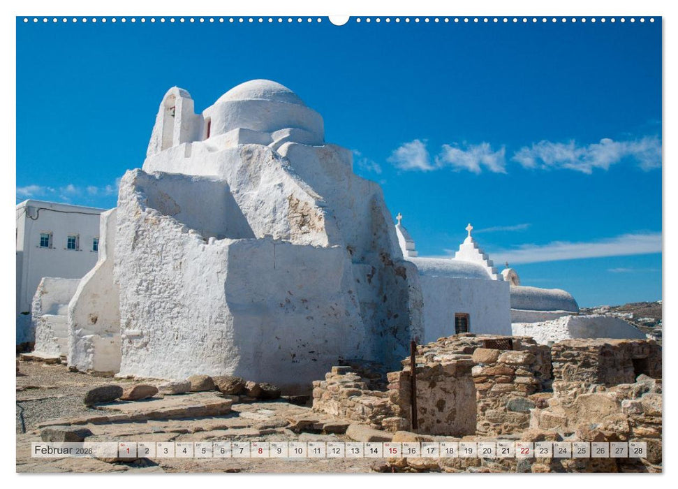 Mykonos - Natur, Meer und weiße Wände (CALVENDO Premium Wandkalender 2026)