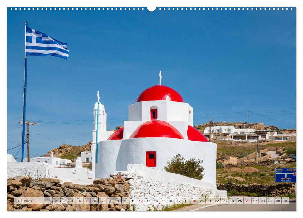 Mykonos - Natur, Meer und weiße Wände (CALVENDO Premium Wandkalender 2026)
