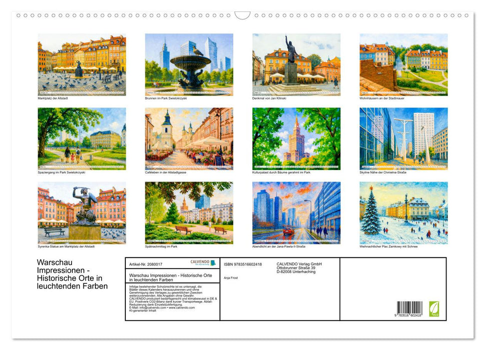 Warschau Impressionen - Historische Orte in leuchtenden Farben (CALVENDO Wandkalender 2026)