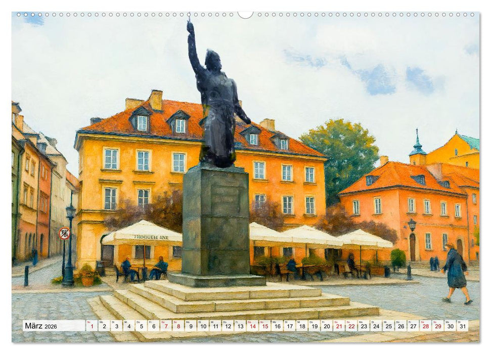 Warschau Impressionen - Historische Orte in leuchtenden Farben (CALVENDO Wandkalender 2026)