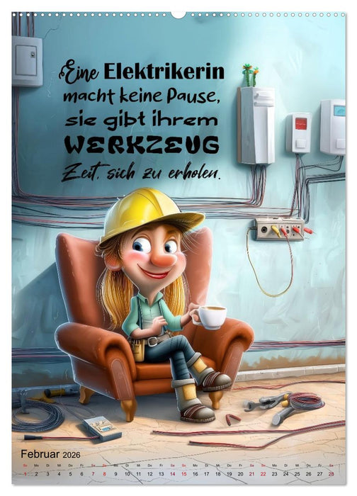 Elektrikersprüche (CALVENDO Premium Wandkalender 2026)
