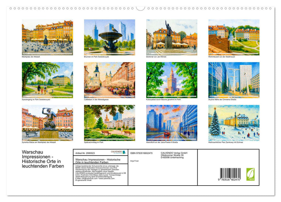 Warschau Impressionen - Historische Orte in leuchtenden Farben (CALVENDO Premium Wandkalender 2026)