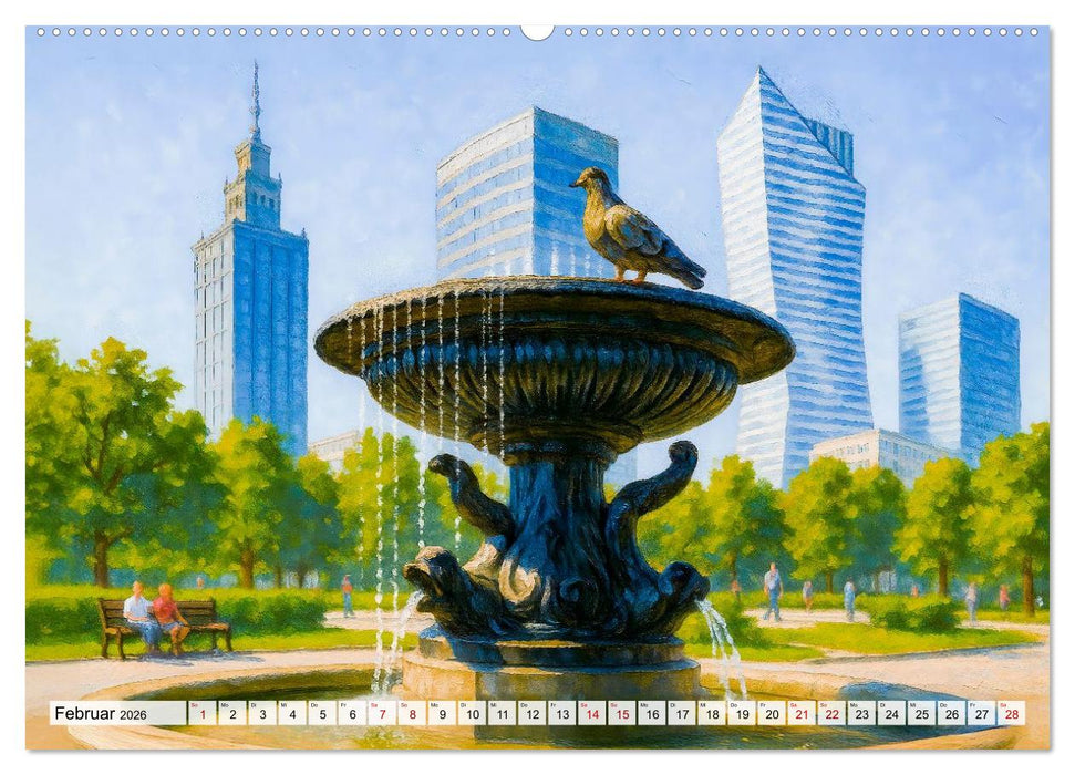 Warschau Impressionen - Historische Orte in leuchtenden Farben (CALVENDO Premium Wandkalender 2026)