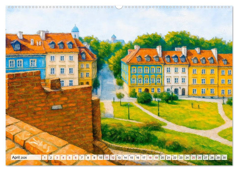 Warschau Impressionen - Historische Orte in leuchtenden Farben (CALVENDO Premium Wandkalender 2026)
