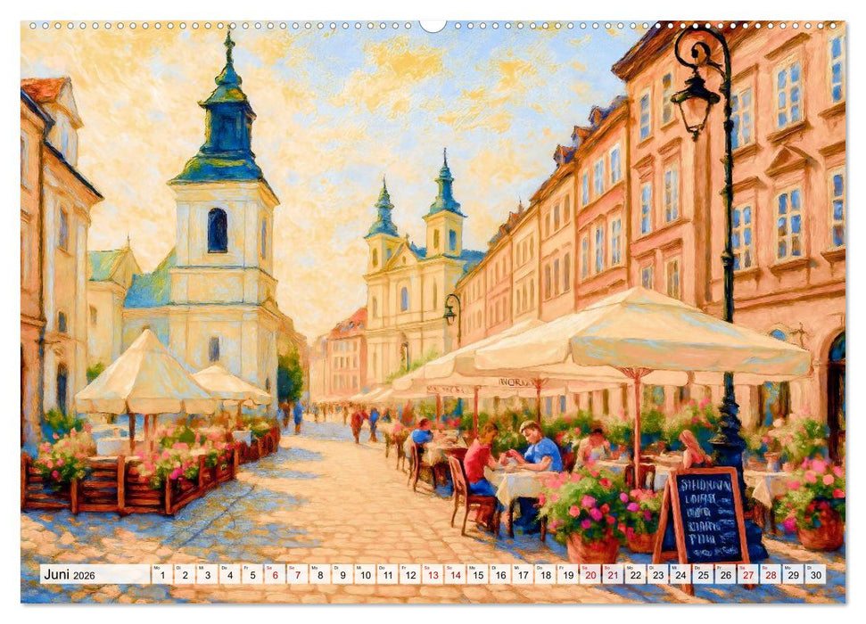Warschau Impressionen - Historische Orte in leuchtenden Farben (CALVENDO Premium Wandkalender 2026)