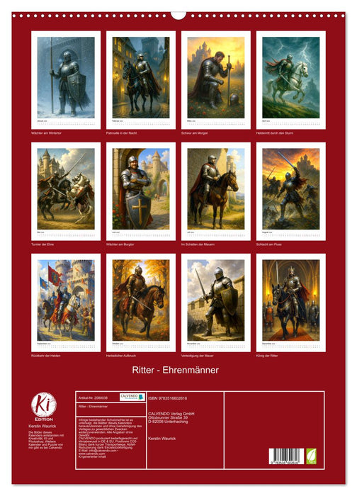 Ritter - Ehrenmänner (CALVENDO Wandkalender 2026)